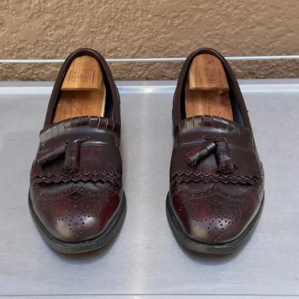 Dexter Burgundy Leather Loafers with Tassel - Size 9 1/2 M